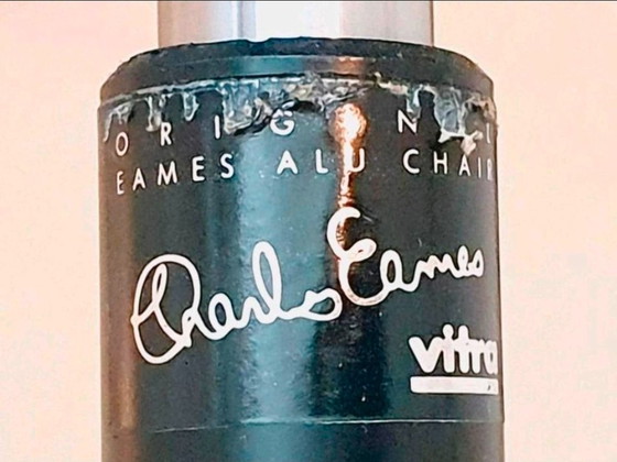 Image 1 of VITRA EA 119 Eams Alu Leather Chair Office Chair White Swivel Chair with Casters