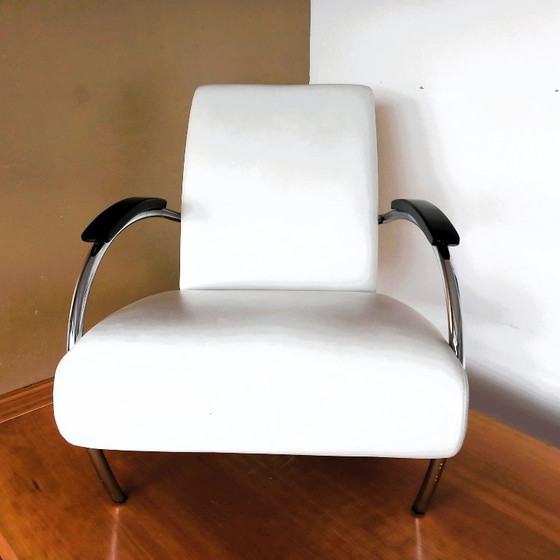 Image 1 of Gelderland 5470 aus weißem Leder. Design von Jan de Bouvries