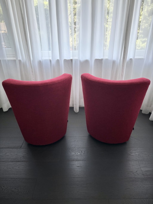 Dos sillones de diseño rojos – fauteuils, Wool (photo 2 of 9)