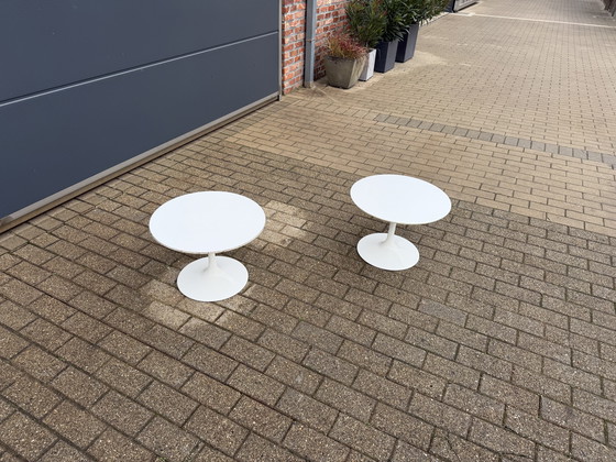 Image 1 of 2x Mesa auxiliar Knoll Tulip Eero Saarinen, 51 cm Laminado blanco