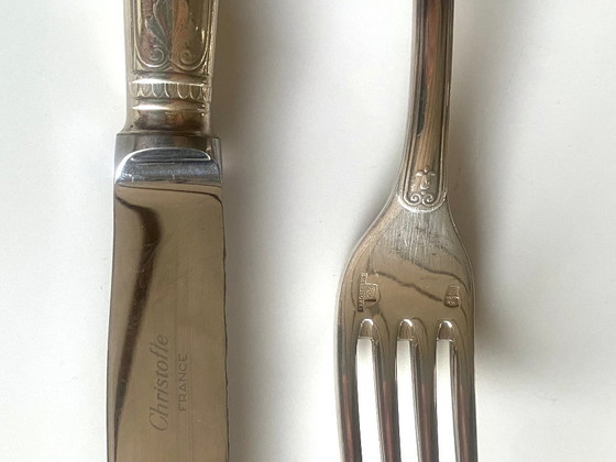 Image 1 of Christofle Malmaison Tafelservice – 12 Gedecke + Servierteile – versilbert