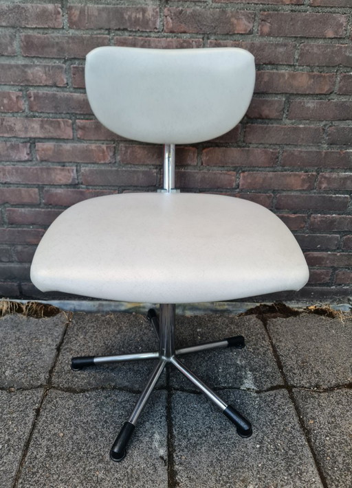 Bürostuhl von De Wit Brothers, drehbar, 1960er/70er Jahre – Gebroeders de Wit, bureaustoelen, Metal, Chrome