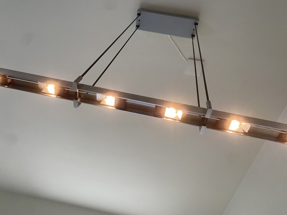 Image 1 of Tiso Tender pendant lamp by Anta, the original, with halogen bulbs for warm light. 165 cm long.