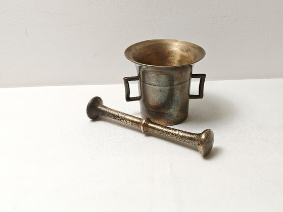 Image 1 of Antique Bronze Mortar and Pestle