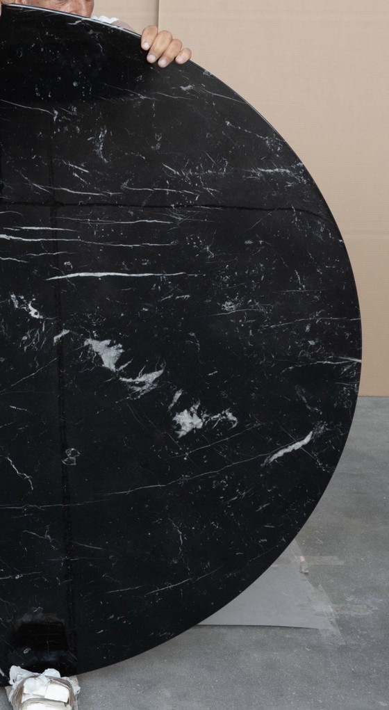 Originele ronde Knoll Tulip eettafel (152cm) in Nero Marquina glanzend in NIEUWSTAAT!! Eero Saarinen (photo 15 of 15)
