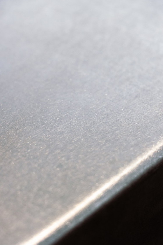 Image 1 of late 90s full stainless steel/brushed steel dining table