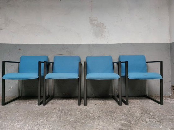 Image 1 of Blauer Rohrrahmenstuhl 1980