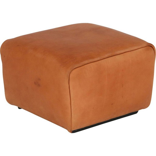 Vintage De Sede DS 47 cognac leather ottoman 1970s