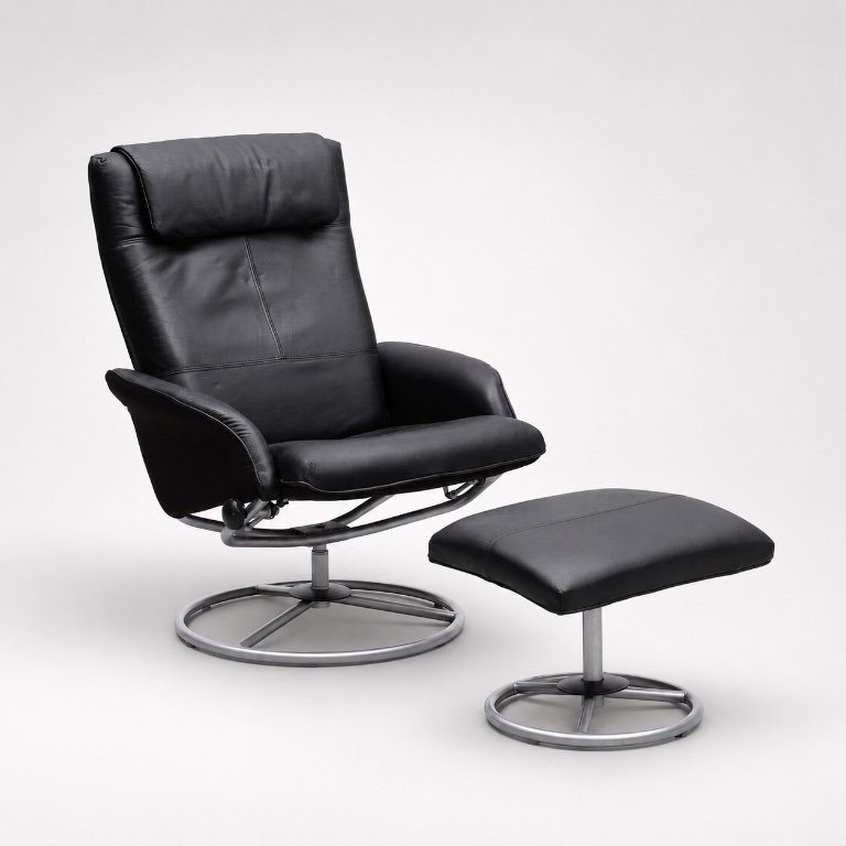 IKEA Drehsessel aus Leder mit Fußhocker - | Sessel gebraucht