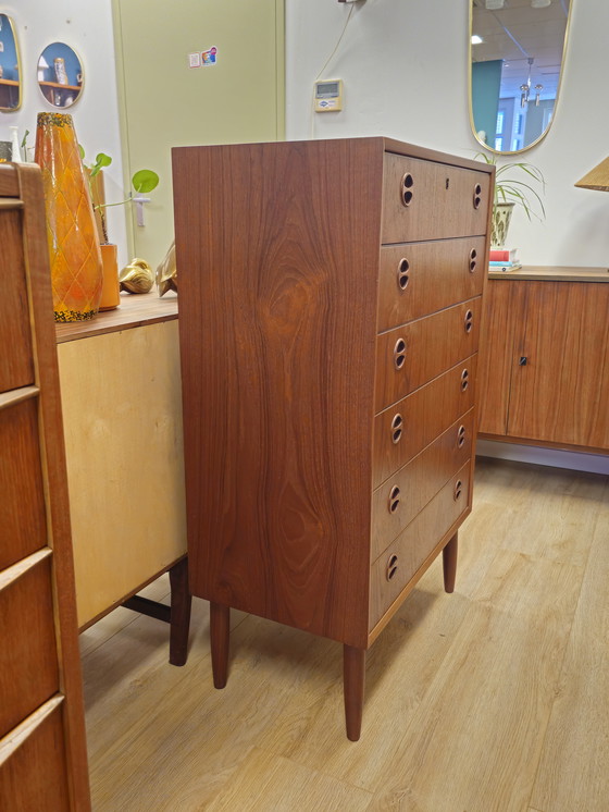 Image 1 of Vintage Deens Ladekast Ladekastje Kast Kastje Teak Fineer 