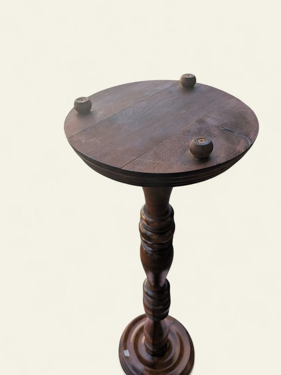 Image 1 of Rarità! Portafiori vintage in legno massello, tornito a mano, classico stile metà secolo, portafiori, mai usato