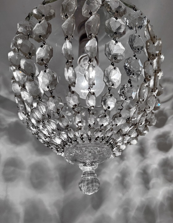 Image 1 of 1950s crystal hot air balloon ceiling light
