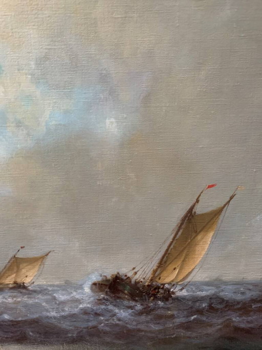 Frans van der Heide ( ). Painting "Seascape". – schilderijen tekeningen, Canvas (photo 2 of 5)