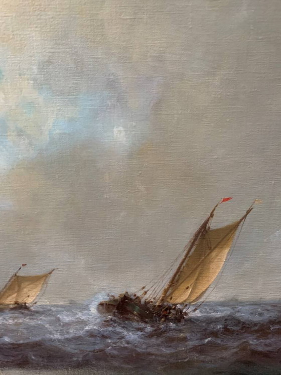 Frans van der Heide ( ). Painting "Seascape". – Paintings & Drawings, Canvas (photo 2 of 5)