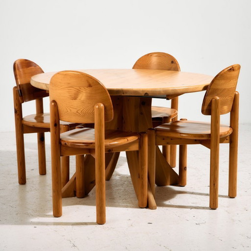 MK10156 Pine dining set by Rainer Daumiller for Hirtshals Savvaerk, Set of 5