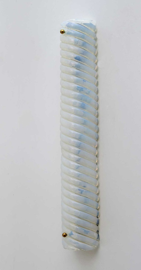 Image 1 of Huit appliques murales modernes en verre de Murano irisé, années 1980