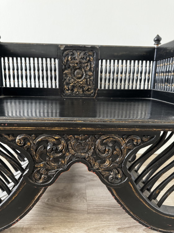 Image 1 of Antique Howdah chair from Thailand, stained teak