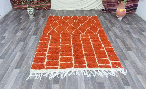 Magnificent Orange Geometric Pattern Rug 170/250cm – Rugs & carpets, Wool (photo 3 of 7)