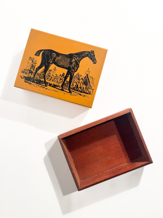 Coffret de collection Piero Fornasetti avec cheval en métal et en bois, années 1950 – Objets déco, Wood, Metal (photo 5 of 6)