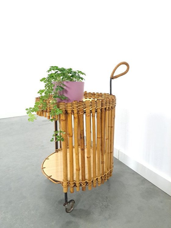 Image 1 of Carrito de bambú, mesa auxiliar