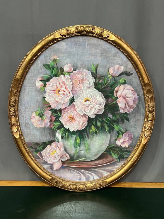 Helena van den Broeck. Still life with peonies. Pastel. – Paintings & Drawings, Canvas (photo 7 of 7)