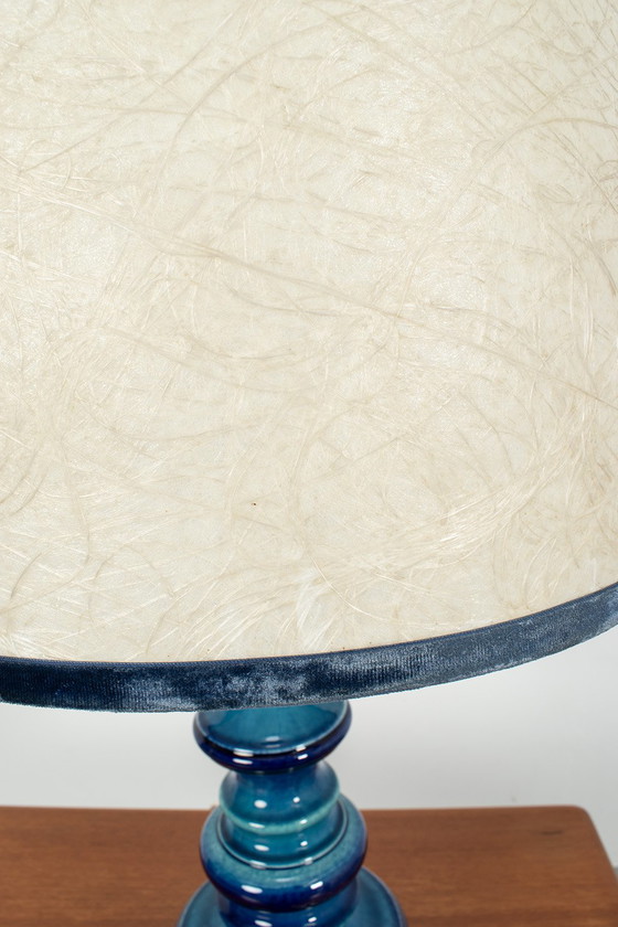 Image 1 of Blauw keramieken lamp
