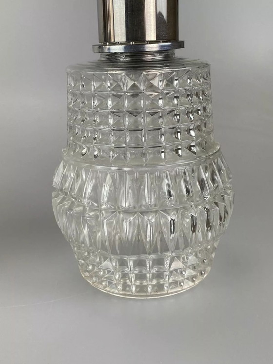 Image 1 of Lampada da soffitto anni '70, lampada a sospensione, lampada a cascata, vetro cromato, design spaziale