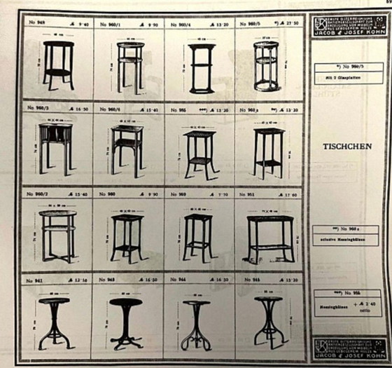 Image 1 of Table d'appoint Art Nouveau en bois courbé n° 960 par J&J Kohn - Années 1920