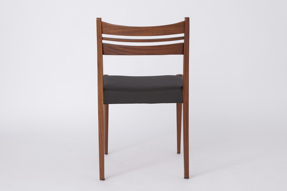 Image 1 of 1 of 4 Vintage German Dining Chair, 1960s–70s, Dyed Beech & Black Skai – Mid-Century Modern