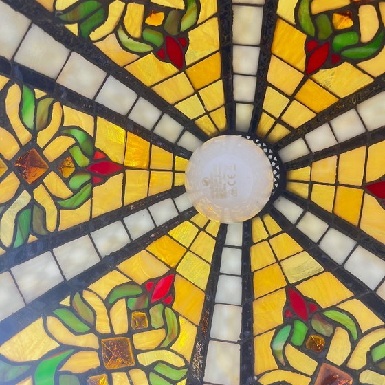 Image 1 of Tiffany-style stained glass pendant light – 40 cm diameter