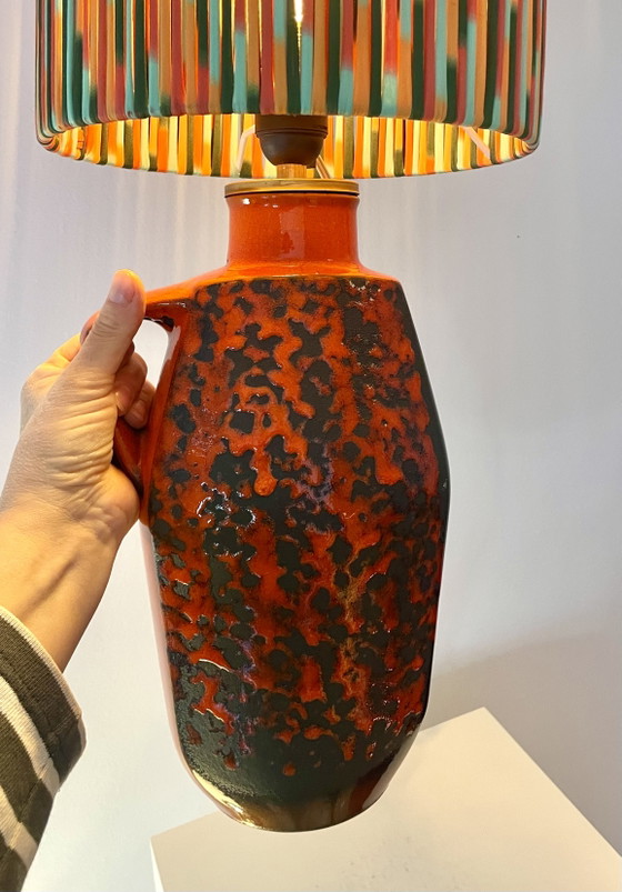 Image 1 of 1970s Fat Lava Lamp with Pop Art Shade