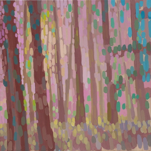Tableau « Lumière de forêt 1 », pièce unique peinte à la main, nature, paysage, peinture acrylique 40x40cm