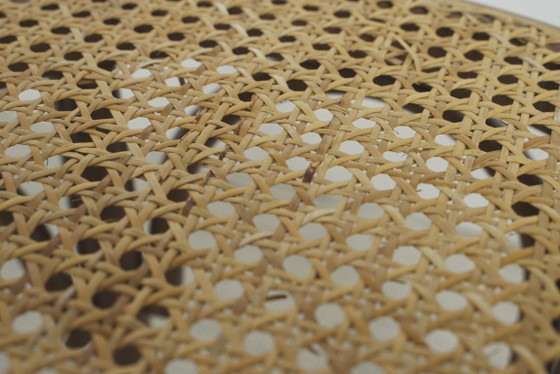 Sgabello vintage in stile Thonet in canna curvata, supporto per piante con seduta rotonda in rattan, (photo 7 of 16)