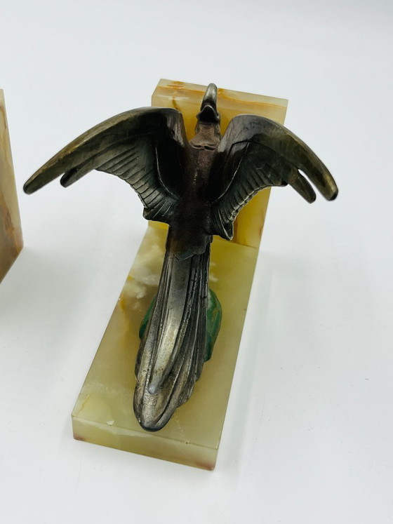 Art Deco Onyx Birds of Paradise Bookends – Decorative Objects, Marble, Metal (photo 9 of 14)
