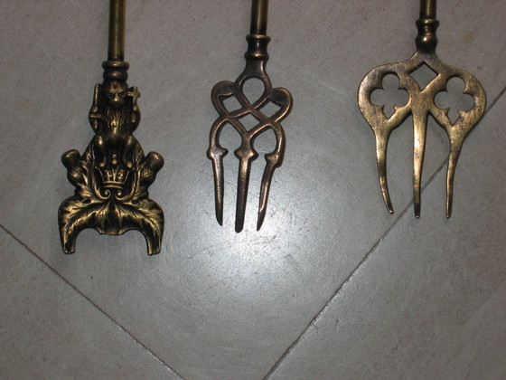 Image 1 of Juego de tres tenedores antiguos para tostar