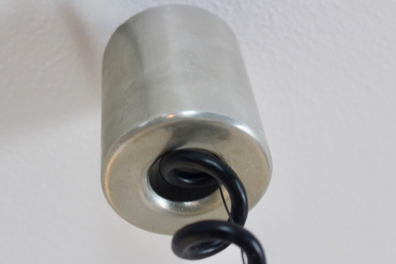Peill & Putzler Aluminum and Opal Glass Bubble Pendant, Germany, 1960s, Pendant lamps, Aluminium, Black (photo 7 of 10)
