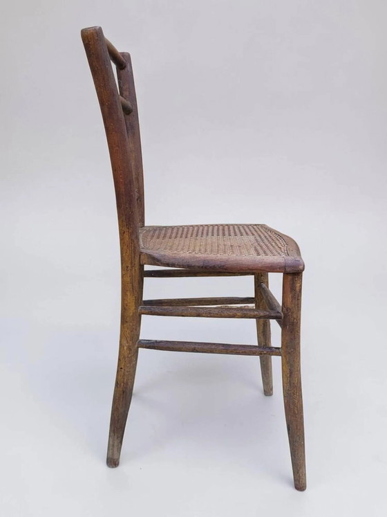 Sedia con schienale a doghe e seduta in paglia di Vienna. – Sedie da pranzo, Wood (photo 5 of 9)