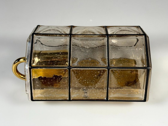 Image 1 of Lámpara de pared de los años 60/70, Glassworks Limburg, Alemania, vidrio y metal.