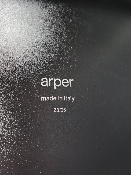 Image 1 of Pair of brown leather armchairs by Arper italy, 1980s