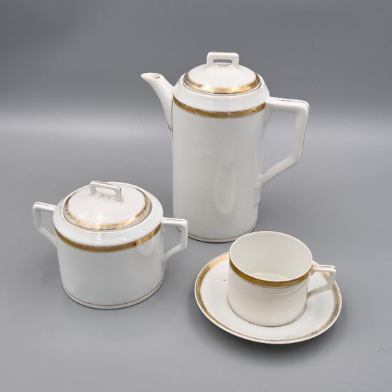 Image 1 of Art Déco Porcelain Coffee Set „Modern”, Porzellanfabrik Merkelsgrün, Czechoslovakia
