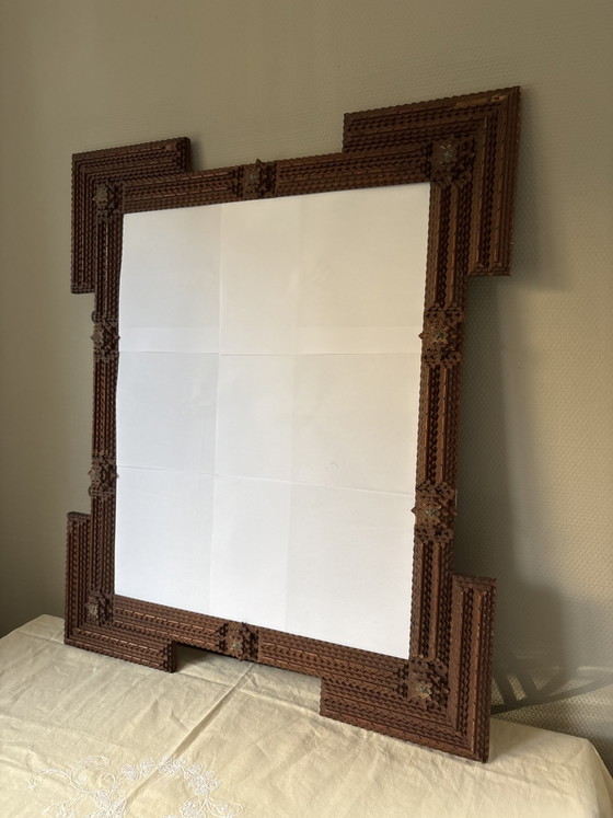 Image 1 of Cornice antica in stile arte popolare | Arte folk | 78 x 67 cm