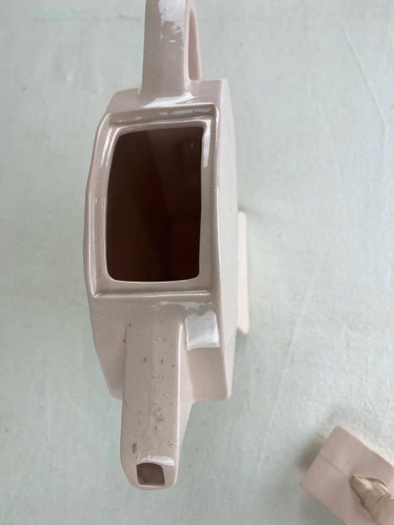 Art Deco rosa Teekanne – Küchenzubehör, Porcelain (photo 3 of 11)