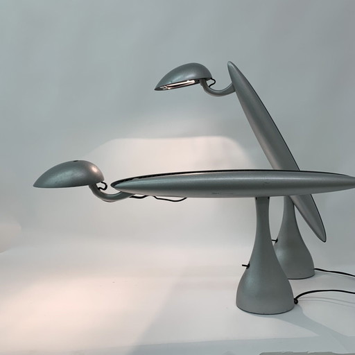 Lampada Heron postmoderna Luxo di Isao Hosoe - anni '80
