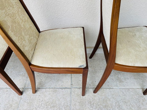Image 1 of Set de 4 chaises de salle à manger vintage en teck et tissu par G-Plan, 1960