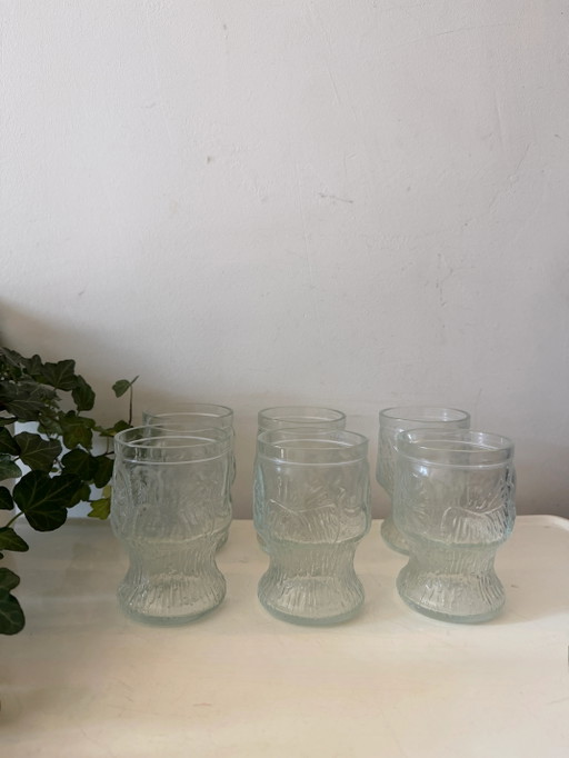 Juego de 6 vasos italianos Fidenza Vetraria