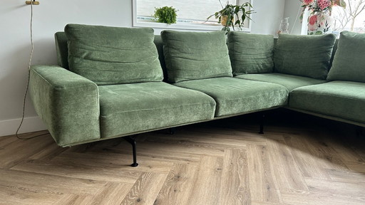 Passe Partout Zico Corner Sofa Green Velvet