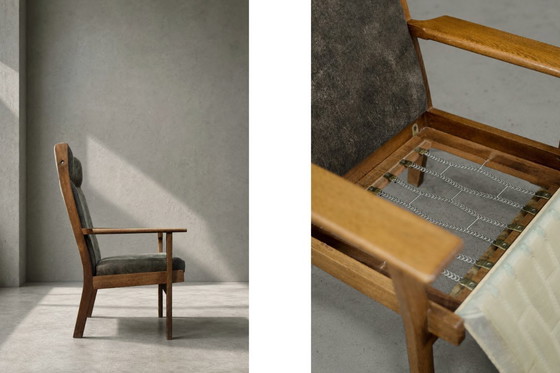 Image 1 of Vintage Mid-Century Danish Modern Model GE-181-A Armchair by Hans J. Wegner for Getama, 1950s