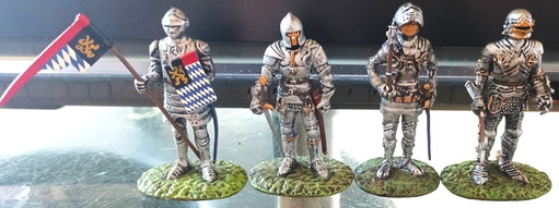 Set di 4 soldatini in piombo "Guerrieri del Medioevo" di Del Prado, scala 1/32
