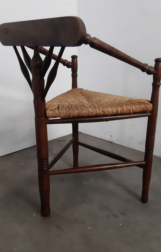 Image 1 of Antieken breistoel  rietbekleed 1910