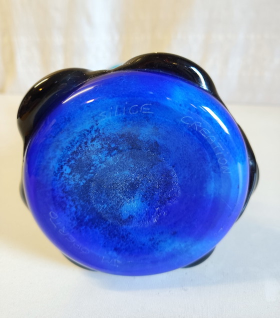 Art Nouveau style vase in Biot glass by J.M. Operto - 1980s/90s (photo 10 of 10)